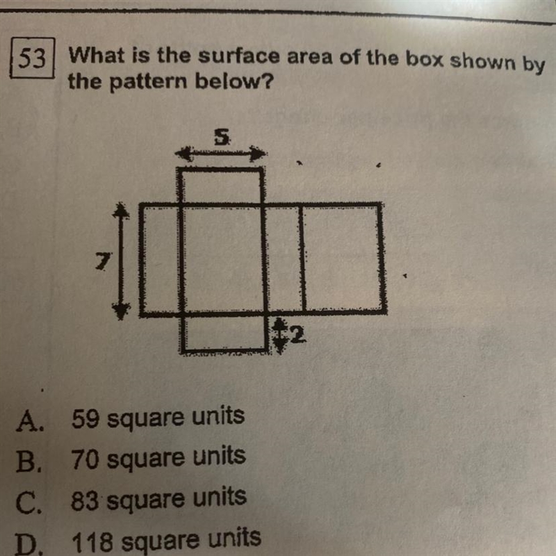 What is the surface area of the box shown by the pattern below?-example-1