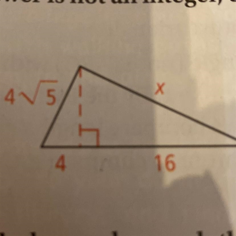 Find the value of x. If your answer is not an integer, express it in simplest radical-example-1