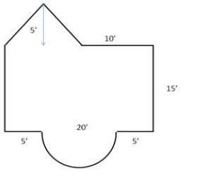 Given the room below describe how you would find the perimeter and area?-example-1