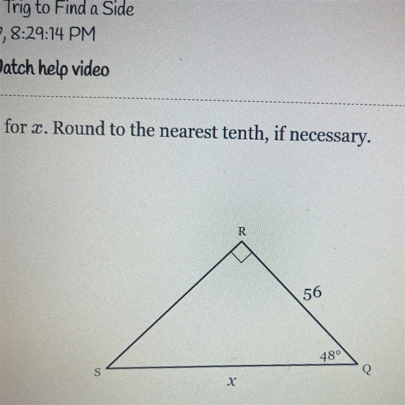 Solve for x round to the nearest tenth if necessary-example-1