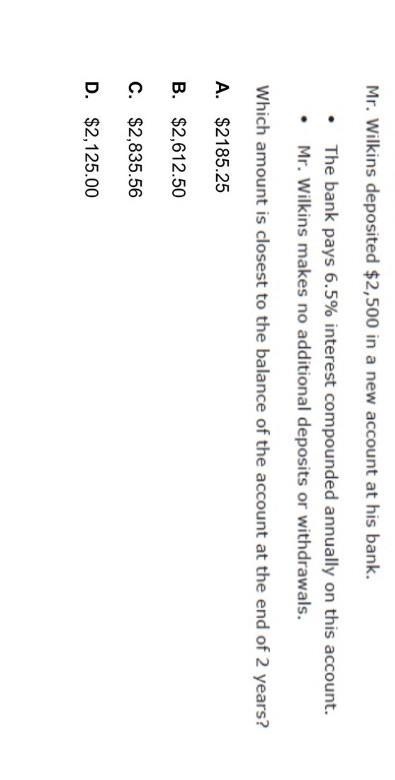 Which amount is closest to the balance of the account at the end of 2 years?-example-1
