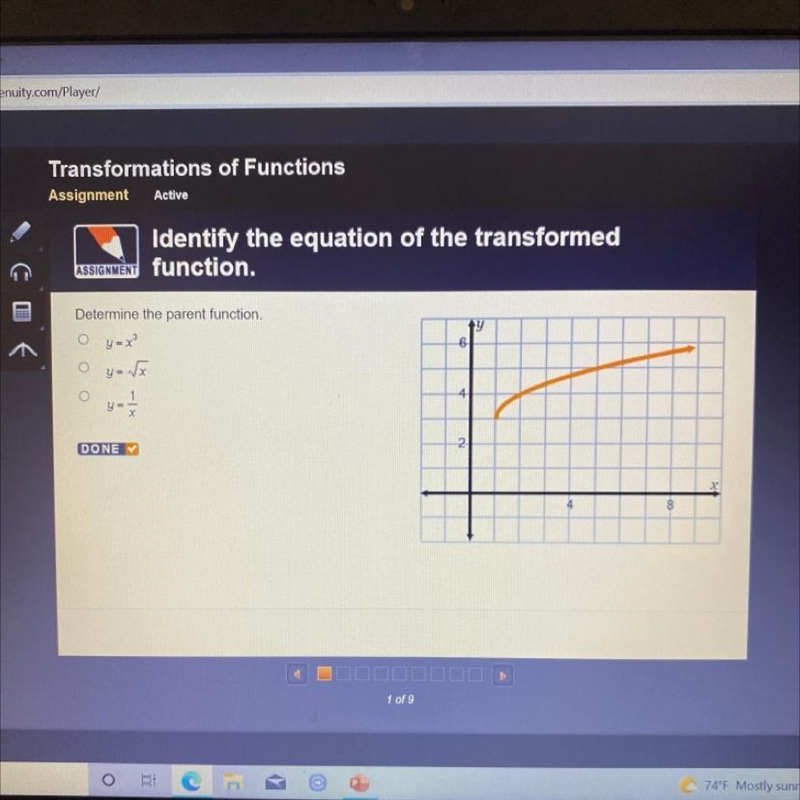 Determine the parent function.-example-1