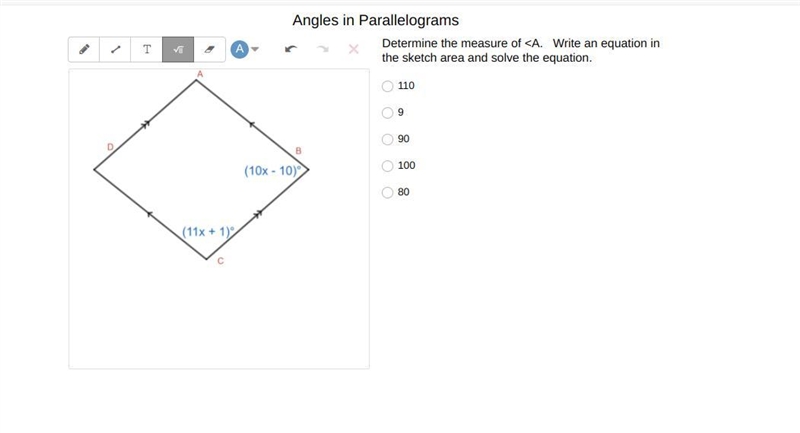 What is the answer to the measure of angle A?-example-1