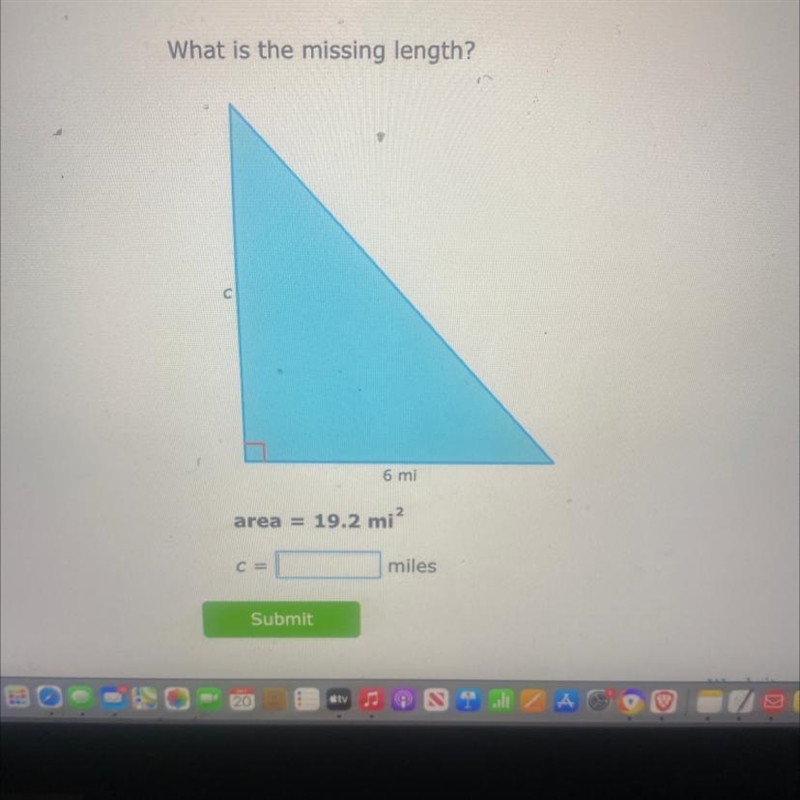 What is the missing length? Please answer quick-example-1