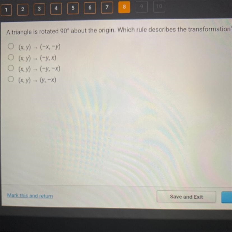 O(x,y)-(-x, -y) O(x,y) - (-y,x) (x, y) - (-y, -x) O(x,y) - (v, -x)-example-1