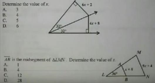 Determine the value of X AB is the mid segment of triangle LMN. Determine the value-example-1