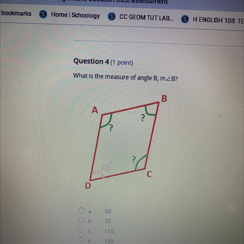 What is the measure of angle B, m-example-1