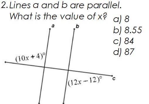 Lines a and b are parallel what is the value of x-example-1