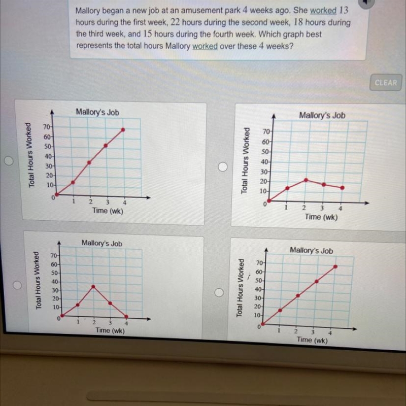Mallory began a new job at an amusement park 4 weeks ago. She worked 13 hours during-example-1