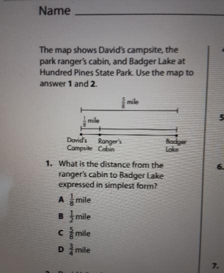 sour... 4. Find the The map shows David's campsite, the park ranger's cabin, and Badger-example-1