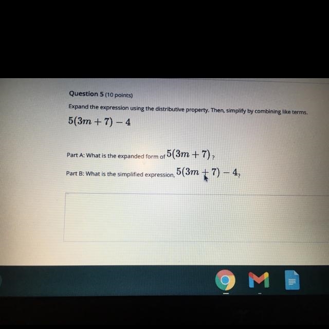 Expand the expression using the distributive property. Then, simplify by combining-example-1