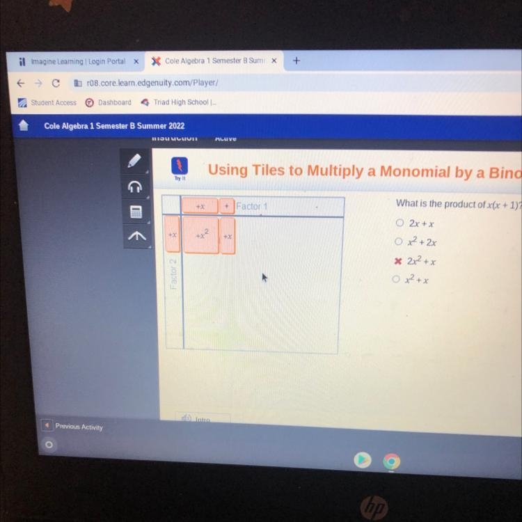 +X Factor 2 Using Tiles to Multiply a Monomial by a Binomial + Factor 1 What is the-example-1