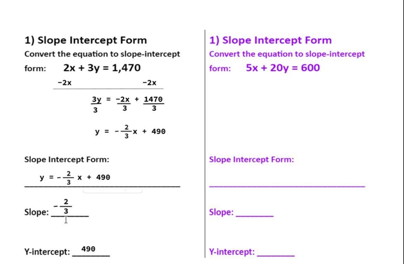 Find the slope intercept form of 5x+20y=600 PLEASE SHOW ALL STEPS!!!!!!!-example-1