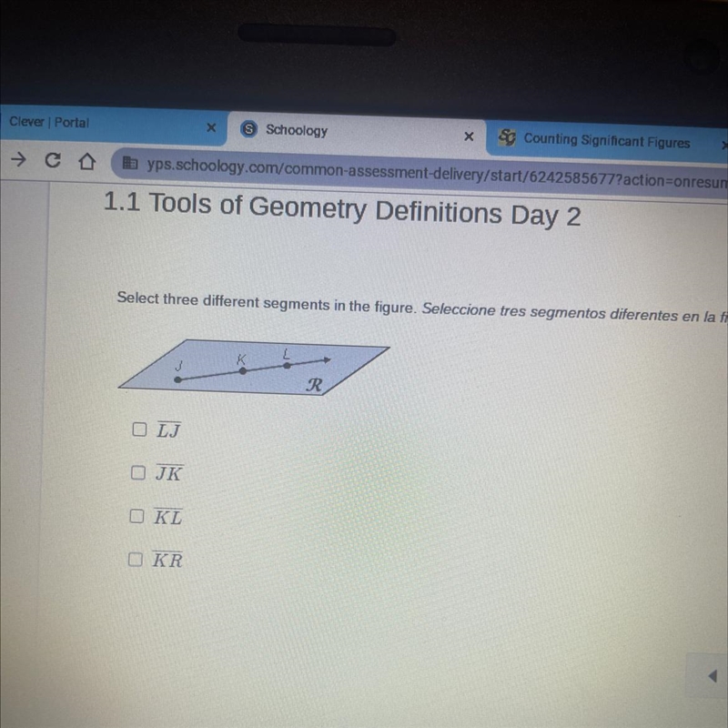 Select the figure: Two rays that form a straight line and that intersect at point-example-1