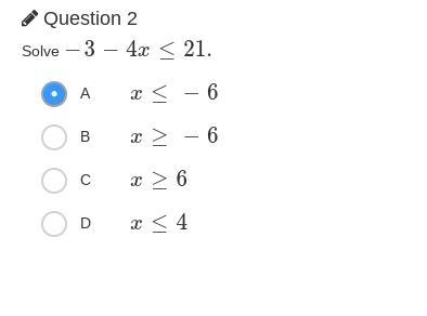 ***WORTH 40 POINTS*** [−3−4x≤21]-example-1