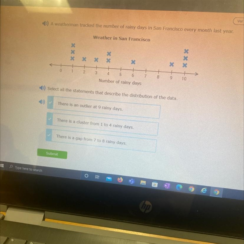 Select all the statements that describe the distribution of the data-example-1