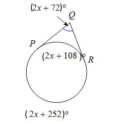 Find m∠PQR. A. 90 B. 77 C. 81 D. 72-example-1