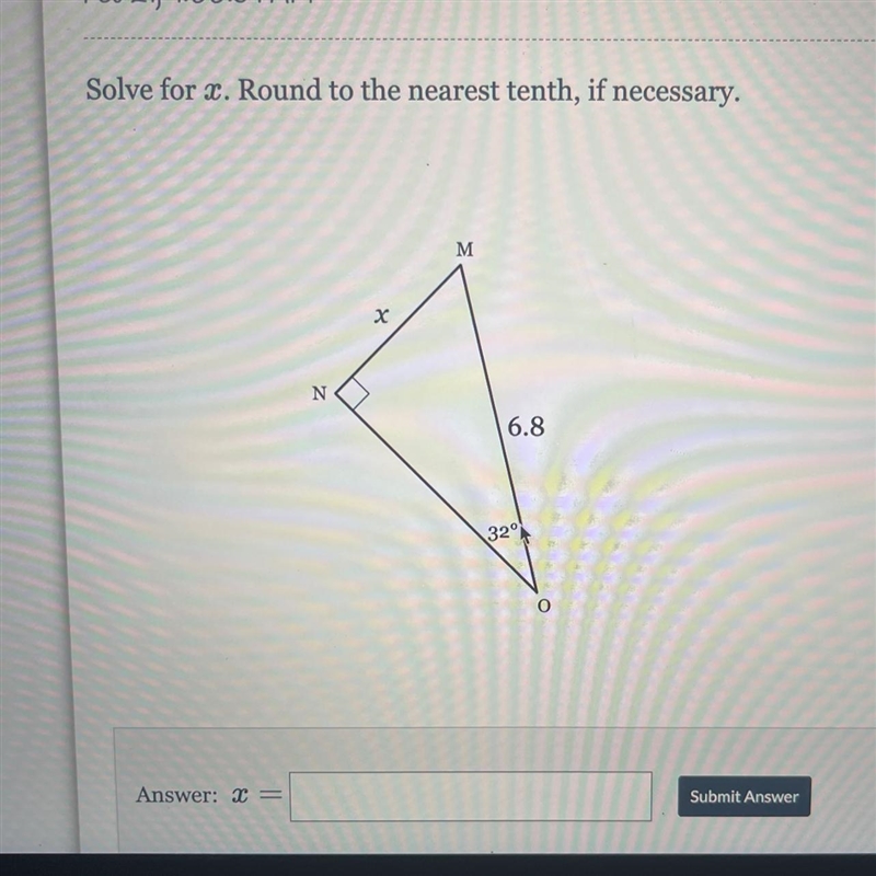 Solve for x. Round to the nearest tenth, if necessary.-example-1