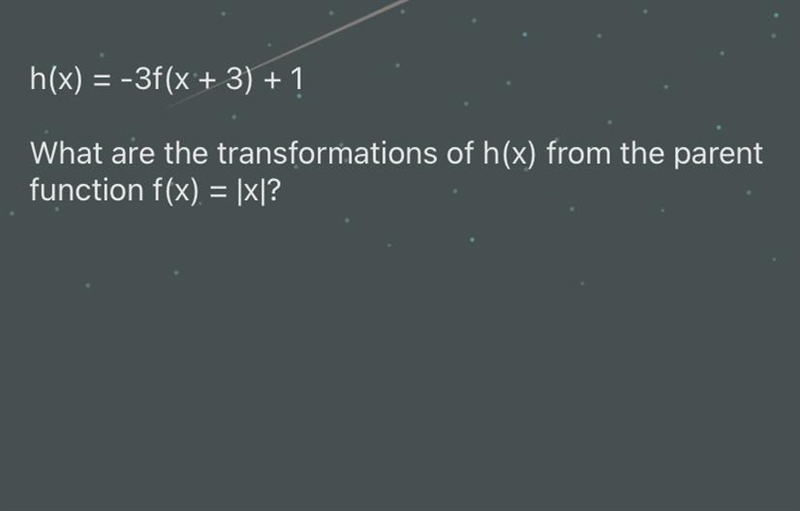 ARE YOU GOOD AT ALGEBRA? PLS HELP. INDICATE ALL TRANSFORMATIONS AND JUSTIFY EACH ONE-example-1