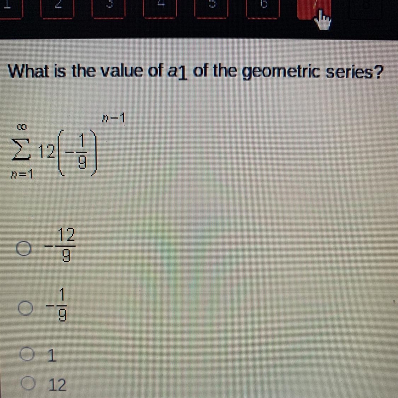 What is the value of a1 of the geometric series?-example-1