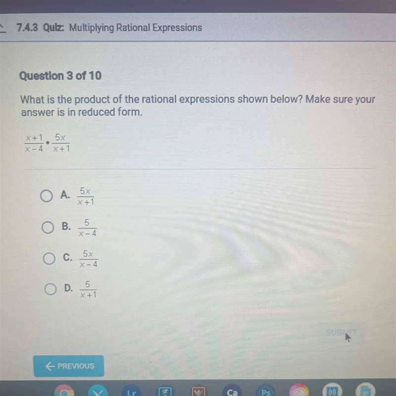 which of the following is the product of the rational expression shown below? make-example-1