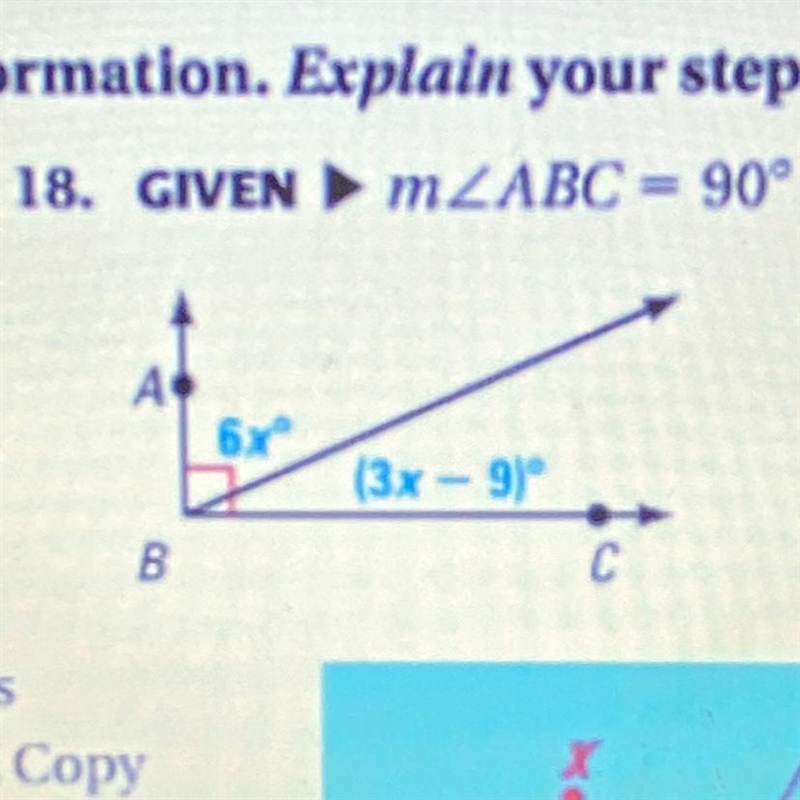 Solve for x using the given information. Explain your steps.-example-1