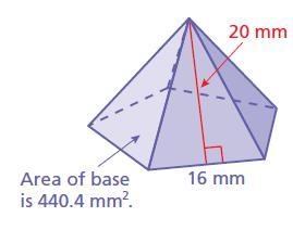 Find the surface area of the regular pyramid. mm2 help meeeee pls-example-1