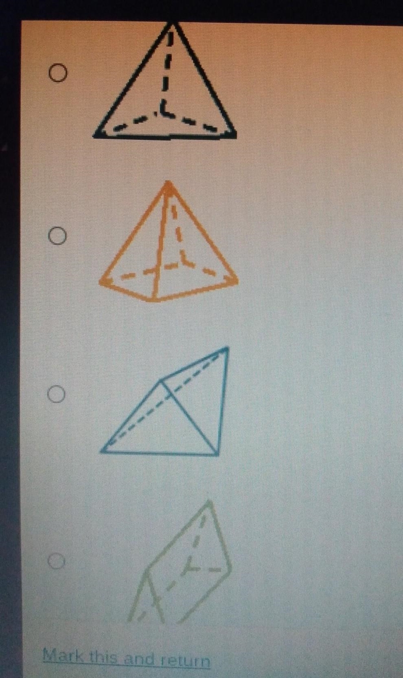 Which solid is a triangular prism?​-example-1