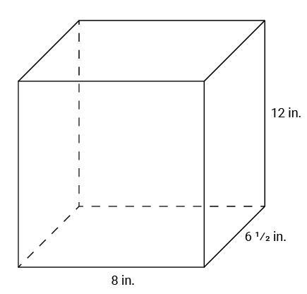 A rectangluar prism is shown. What is the volume of the prism? 26.5 cubic inches 148 cubic-example-1