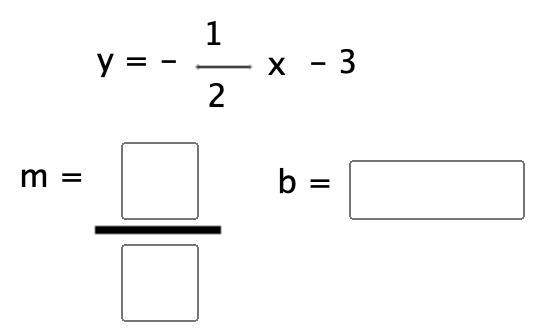 What is the slope and the y intercept of the following equation?-example-1