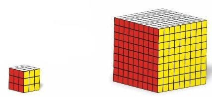 There are 33 small cubes in the cube below. Write an expression for the number of-example-1