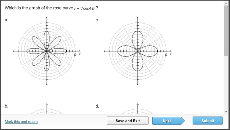 Which is the graph of the rose curve-example-1