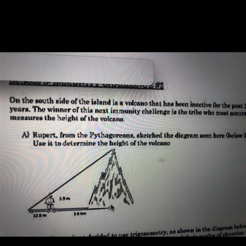 Rupert’s height is 1.9m There is a line that measures 12.8m and the same line continues-example-1