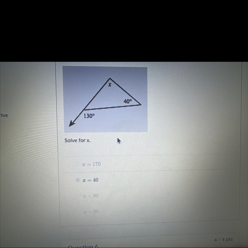 Solve for X 130, 40, ?-example-1