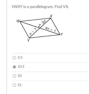 VWXY is a parallelogram. Find the measure of XY and WY 8-example-1