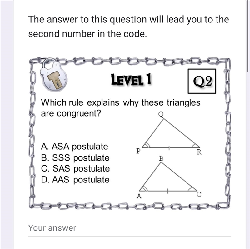 Which rule explains why these triangles are congruent-example-1