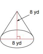 Find the volume of cone pictured below. Use 3.14 for π. Round your answer to the nearest-example-1