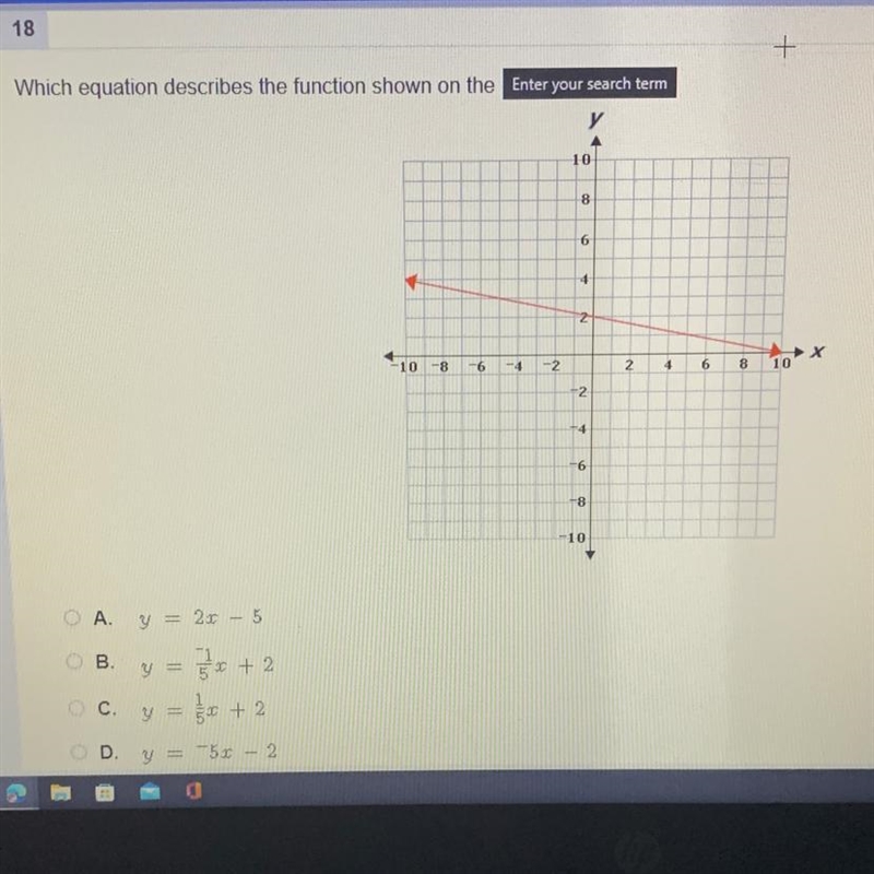 Which equation describes the function shown on the graph?-example-1