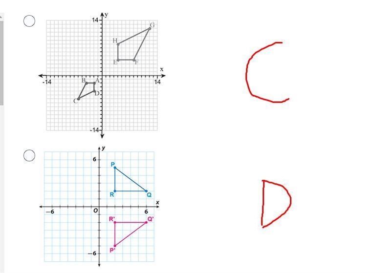 PLEASE HELPPPPPP!!!!!! Which transformation represents a reflection over the y-axis-example-2