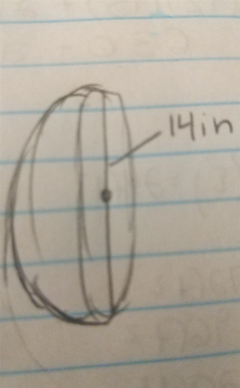 I need to find the surface area. it's a cut sphere with a diameter of 14.-example-1