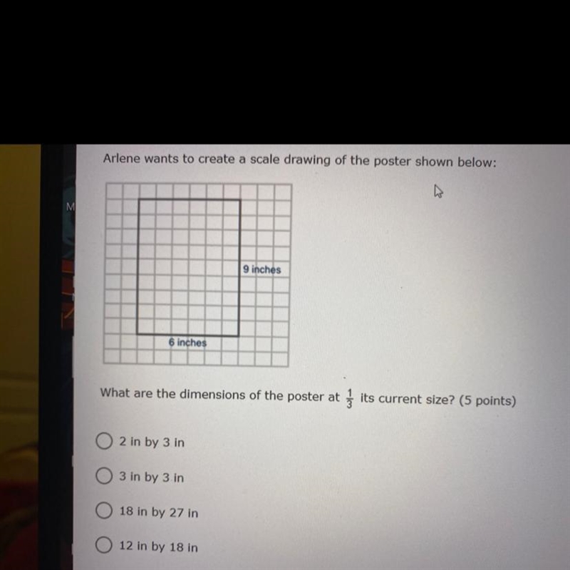 What are the dimensions of the poster at 1/3 it’s current size?-example-1