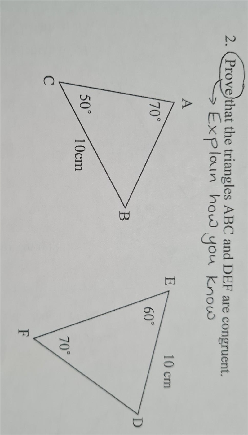 Prove that triangles abc and def are congruent ​-example-1