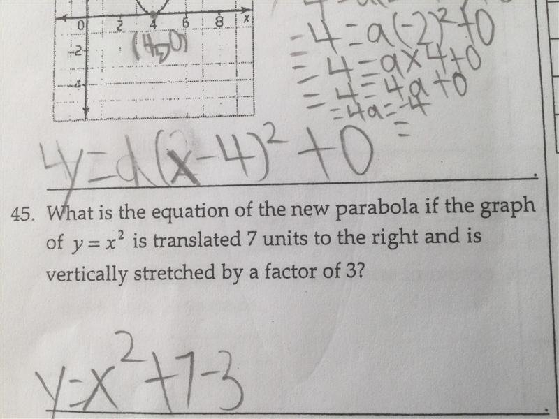 Guys, can you please correct my answer for Question #45 of The Quadratic Relations-example-1