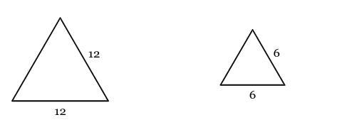 The triangle on the right is a scaled copy of the triangle on the left. Identify the-example-1