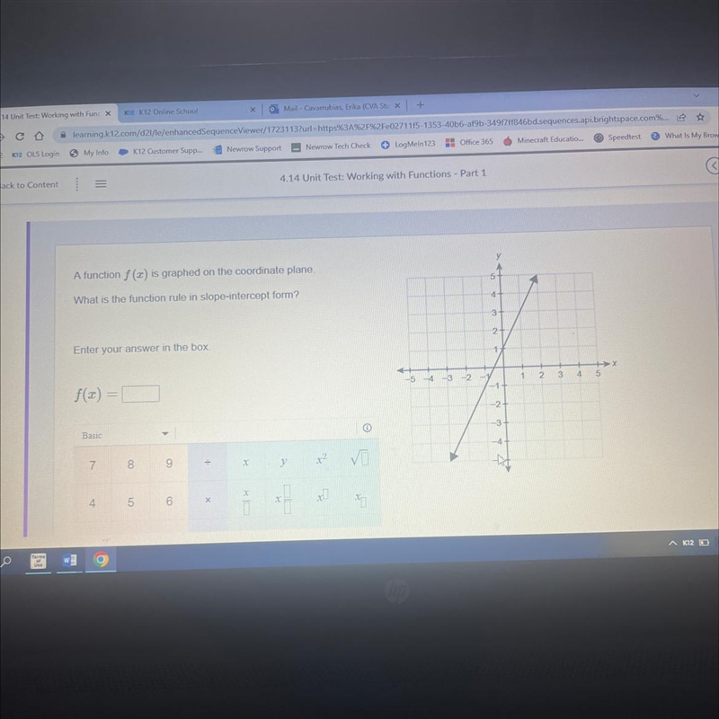 What is the function rule in slope intercept form-example-1