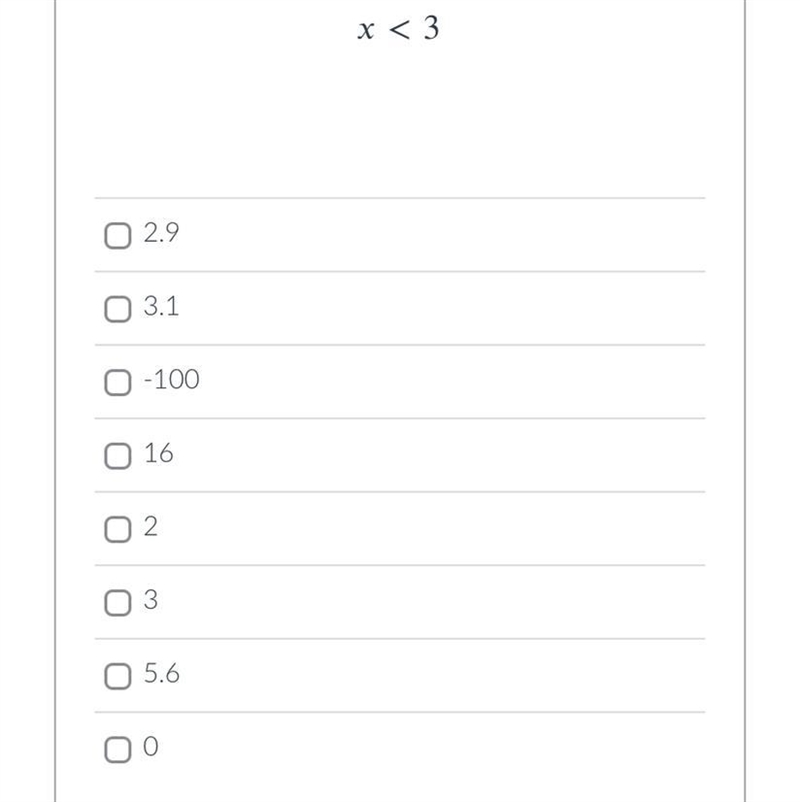 Select all the numbers that are included in the solution of this inequality. Please-example-1