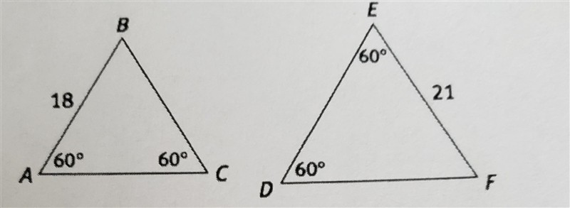 Determine whether the pair of triangles below are similar. If they are similar, write-example-1