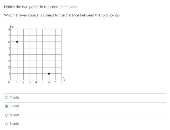 Notice the two points in the coordinate plane. Which answer choice is closest to the-example-1