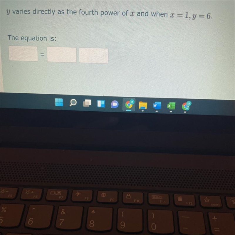 Write an equation describing the relationship of the given variables. One factor will-example-1