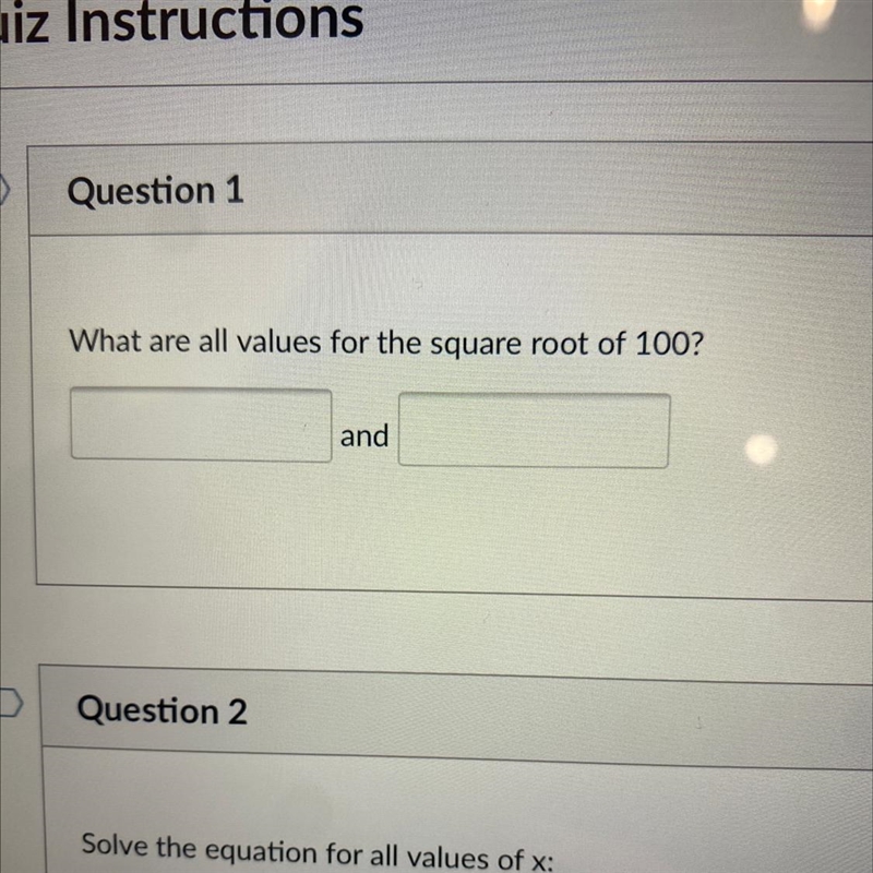 What is the square root of 100-example-1